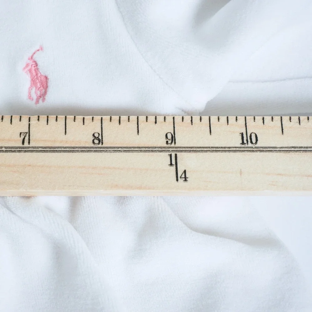 Ralph Lauren Tiered Velour Dress‎ Baby 12M White Long Sleeve Ruffle Pony Logo
